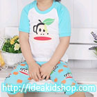 ชุดเสื้อกางเกง-Paul-Frank-แอปเปิลสีฟ้าแขนสั้น