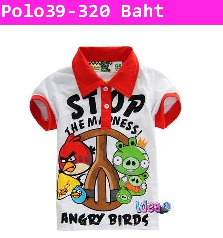 เสื้อโปโลแขนสั้น Angry Birds กับราชาหมู