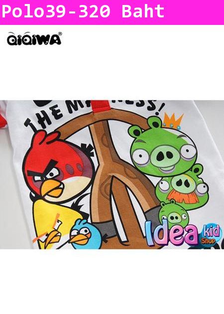 เสื้อโปโลแขนสั้น Angry Birds กับราชาหมู