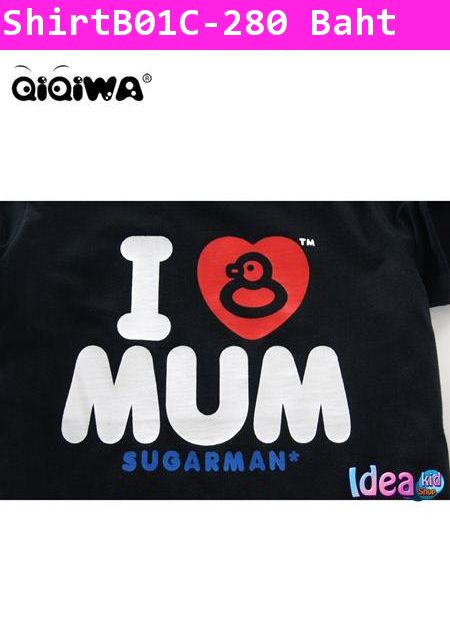 เสื้อยืด Sugarman I LOVE MUM สีดำ