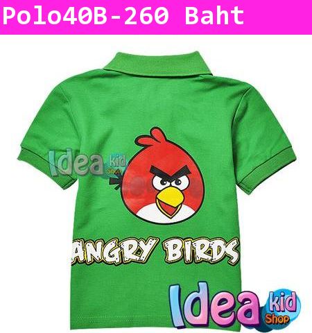 เสื้อโปโล RED ANGRY BIRD สีเขียว