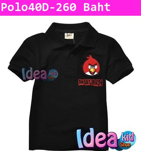 เสื้อโปโล RED ANGRY BIRD สีดำ