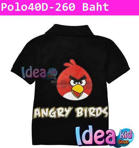 เสื้อโปโล RED ANGRY BIRD สีดำ