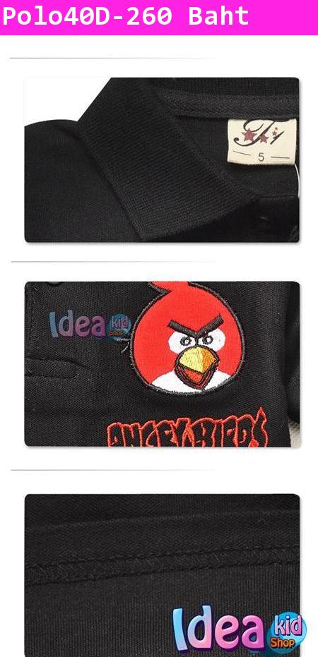 เสื้อโปโล RED ANGRY BIRD สีดำ