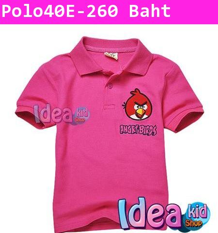 เสื้อโปโล RED ANGRY BIRD สีชมพูเข้ม