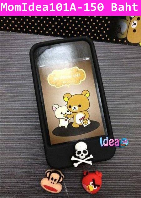 เคส iPhone 4/4s พร้อมจุกปิดปุ่มโฮม  แบบ A