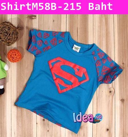 เสื้อแขนสั้น Mini Superman สีน้ำเงิน