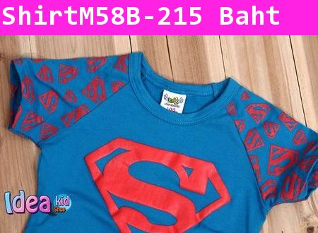 เสื้อแขนสั้น Mini Superman สีน้ำเงิน