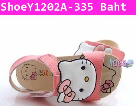 รองเท้ารัดส้น Hello Kitty ชิลล์ๆ สีชมพูเข้ม