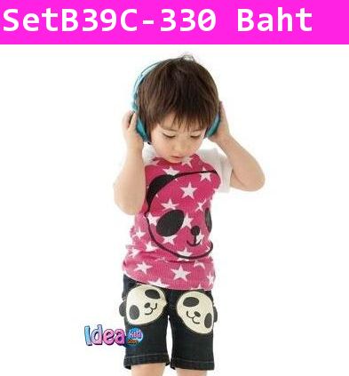 ชุดเสื้อกางเกง PANDA AND STAR