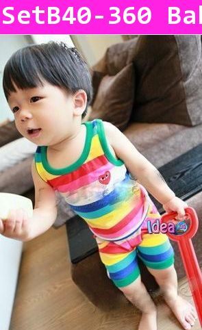 ชุดเสื้อกางเกง PLAY Comme RAINBOW