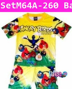 ชุดเสื้อกางเกง Angry Birds ครบทีม สีเหลือง