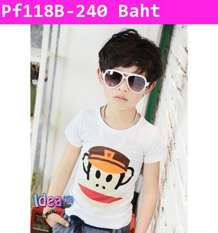 เสื้อแขนสั้น กัปตัน PAUL FRANK สีขาว