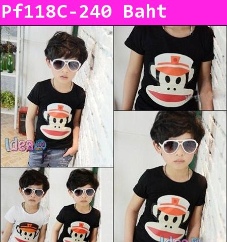 เสื้อแขนสั้น กัปตัน PAUL FRANK สีดำ