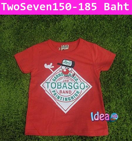 เสื้อแขนสั้น TOBASGO สีส้มเข้ม