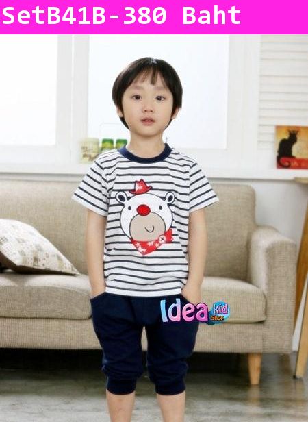 ชุดเสื้อกางเกง Bear หมีน้อยใจดี สีดำ