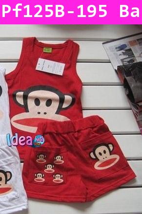 ชุดเสื้อกล้ามกางเกง PAUL FRANK สีแดง