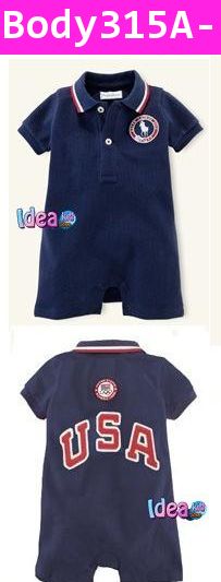 ชุดบอดี้สูท POLO OLYMPIC TEAM USA สีกรมท่า