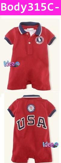 ชุดบอดี้สูท POLO OLYMPIC TEAM USA สีแดง