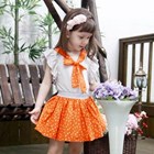 ชุดเสื้อกระโปรง-Little-Girl-สีส้ม