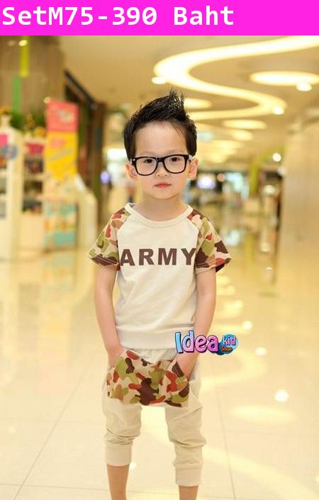 ชุดเสื้อกางเกง ARMY สุดหล่อ