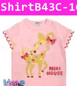 เสื้อแขนสั้น MIKI HOUSE ลายกวางหรรษา