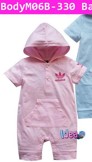 ชุดบอดี้สูทมีฮูด ADIDAS สีชมพู