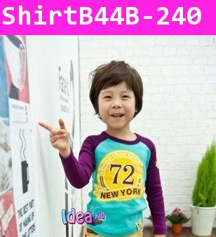 เสื้อแขนยาว NEW YORK 72 สีฟ้า