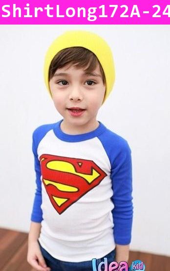 เสื้อแขนยาว Super Man ปราบเหล่าร้าย สีน้ำเงิน