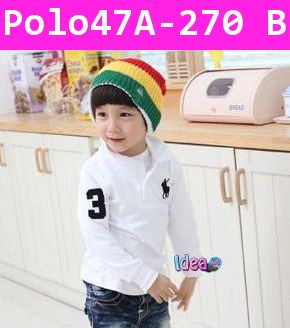 เสื้อแขนยาวนัก Polo น้อย สีขาว 