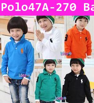 เสื้อแขนยาวนัก Polo น้อย สีขาว 