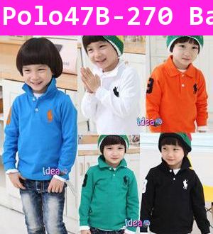 เสื้อแขนยาวนัก Polo น้อย สีน้ำเงิน