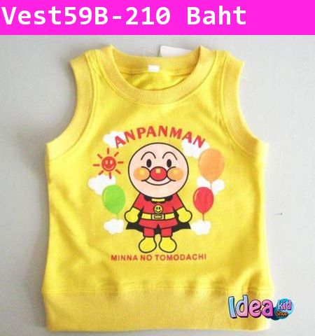 เสื้อแขนกุด ลาย ANPANMAN สีเหลือง