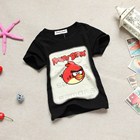 เสื้อแขนสั้น-Angry-Birds-ติดเลื่อม-สีดำ