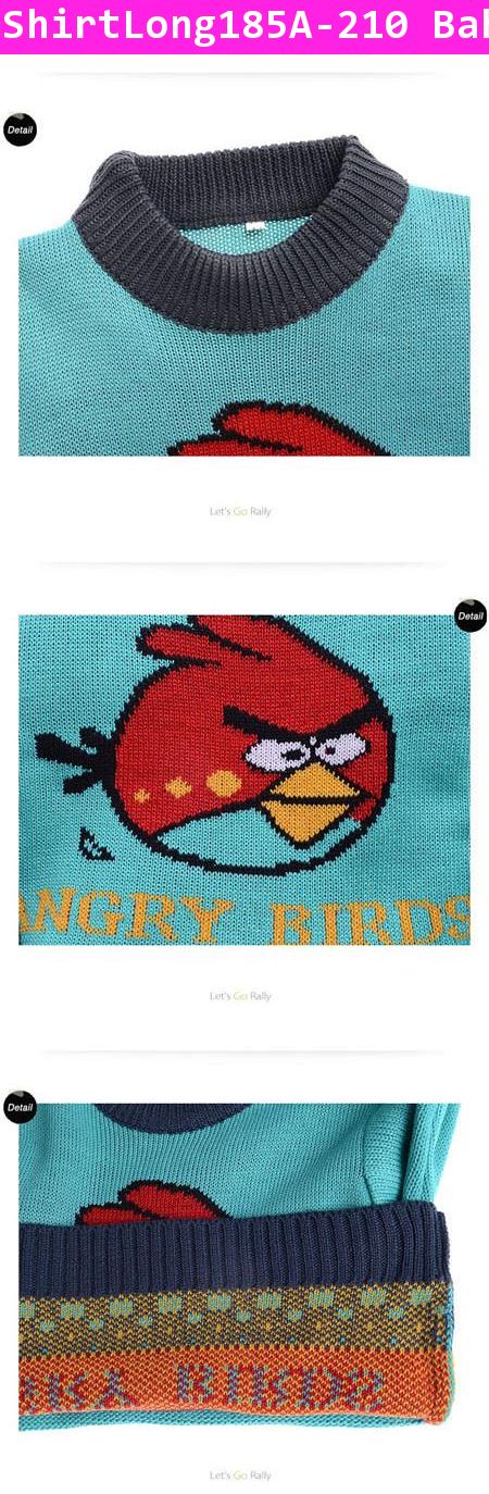 เสื้อสเวตเตอร์ Angry Birds สีเขียวน้ำทะเล