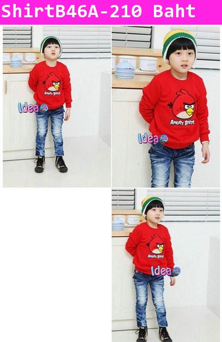 เสื้อแขนยาว Angry Birds ตัวใหญ่ สีแดง