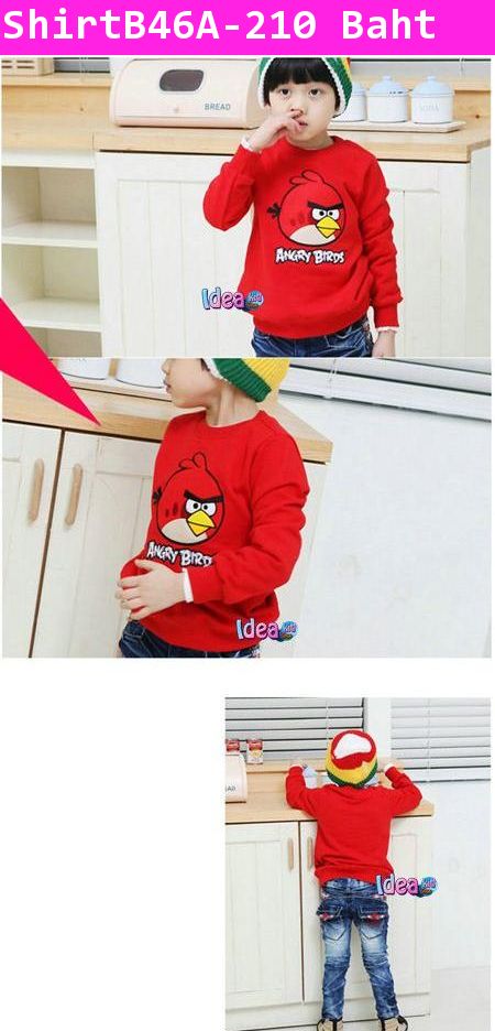 เสื้อแขนยาว Angry Birds ตัวใหญ่ สีแดง