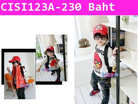 เสื้อแขนยาว I'm a Nerd Angry Bird สีเทา