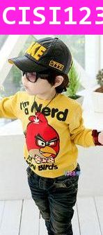 เสื้อแขนยาว I'm a Nerd Angry Bird สีเหลือง