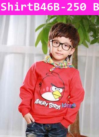 เสื้อแขนยาว Angry Birds มาแต่หัว สีแดง