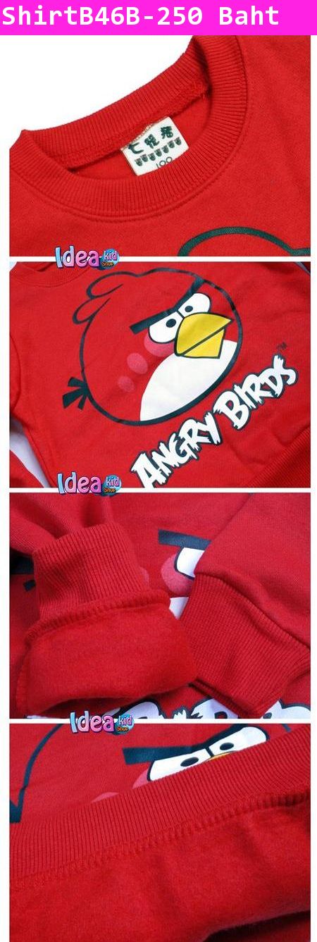 เสื้อแขนยาว Angry Birds มาแต่หัว สีแดง