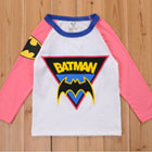 เสื้อยืดแขนยาว-Super-Batman-สีขาวแขนชมพู