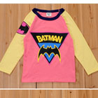 เสื้อยืดแขนยาว-Super-Batman-สีชมพูแขนเหลือง