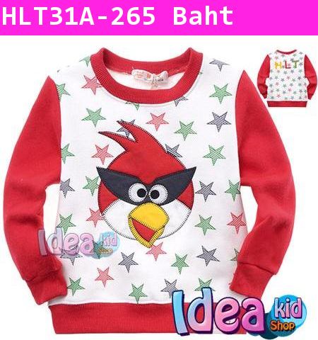 เสื้อแขนยาว Angry Bird Party Star สีแดง