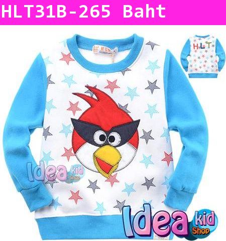 เสื้อแขนยาว Angry Bird Party Star สีฟ้า