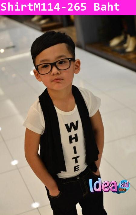 เสื้อแขนสั้นพร้อมกั๊ก WHITE BOY หล่อเกาหลี