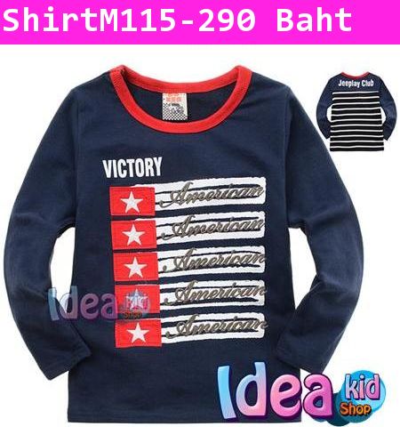 เสื้อแขนยาว American Victory สีกรมท่า