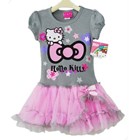 ชุดเดรส-Hello-Kitty-กับโบว์อันใหญ่-สีเทา