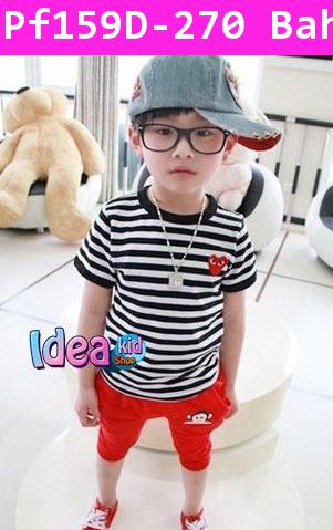 กางเกงขายาวสามส่วน PAUL FRANK หน้าใหญ่ สีแดงชมพู