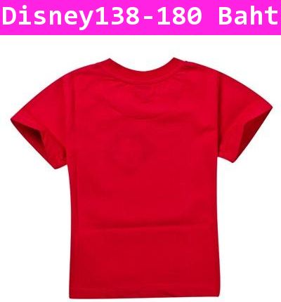 เสื้อแขนสั้น Mickey Mouse ทำความเคารพ สีแดง